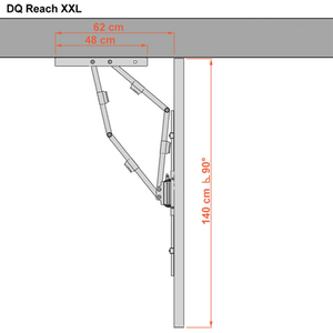 DQ Reach XXL 91 cm White TV Wall Mount