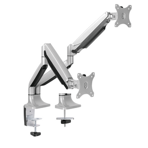 DQ Double Monitorarm Nika Silver - with gas spring