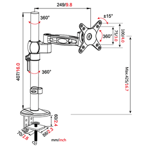 VM D12 Monitorarm